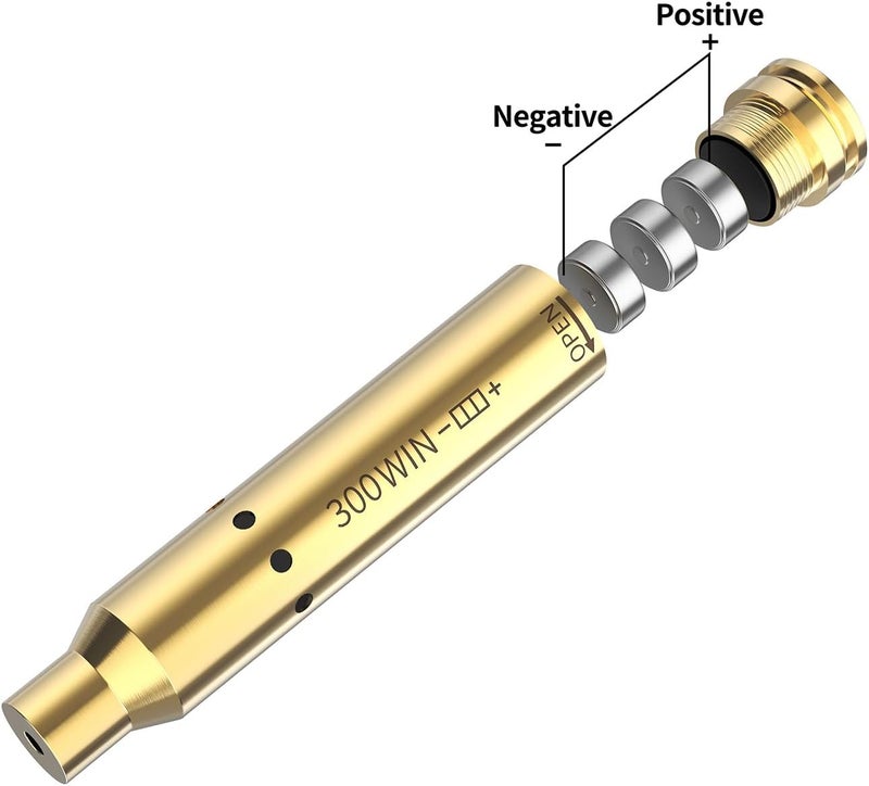 Tipfun Bore Sight Cal 223 5.56mm /300 Win Mag/22LR /9mm/6.5 Grendel /.338 Lapua/30-30 Red Dot Boresighter with Batteries - Image 2
